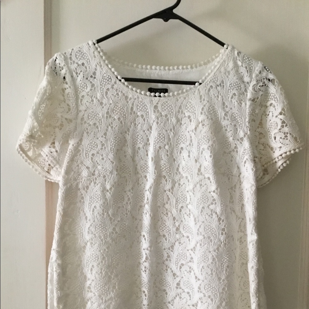 Talbots lace short sleeve top